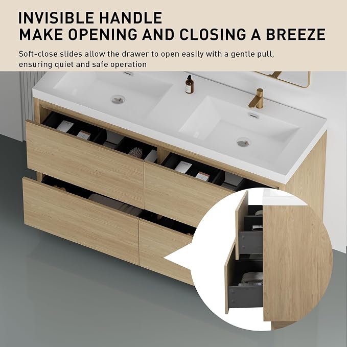 60" Freestanding Bathroom Vanity - Image 4