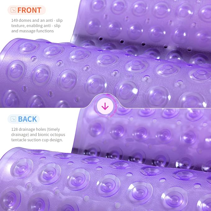 Anti-Slip Bathtub Shower mat, 27.5×14.5（Approximately 70×37cm） inch Soft - Image 2