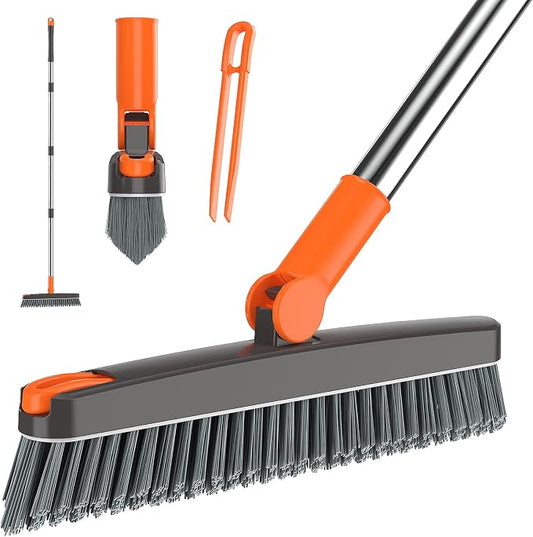 AIR U+ Grout Brush with Long Handle 180° Swivel Scrub Brush with Tweezers to by AIRU