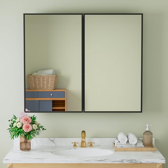 Buruis 36" x 30" Framed Medicine Cabinet - Image 8