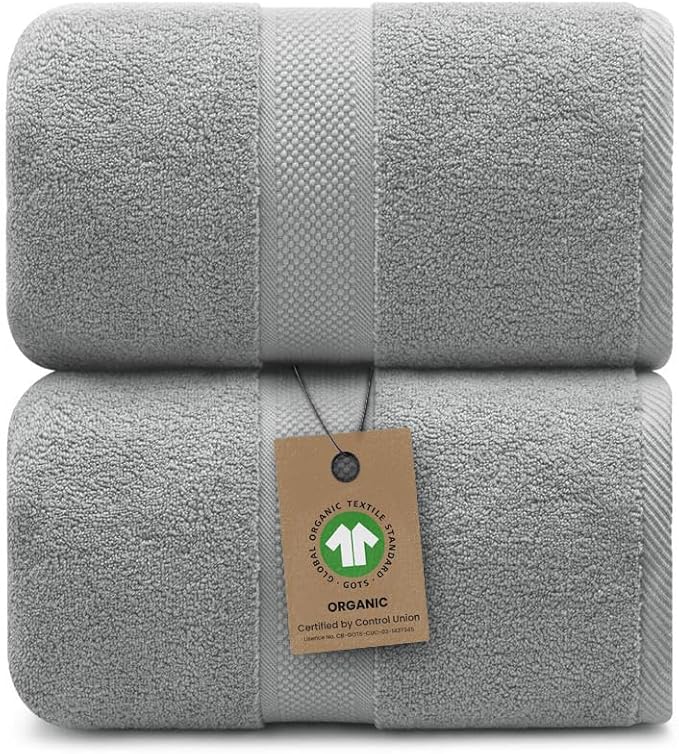 100% Organic Luxury Bath Sheets by AlusaHome