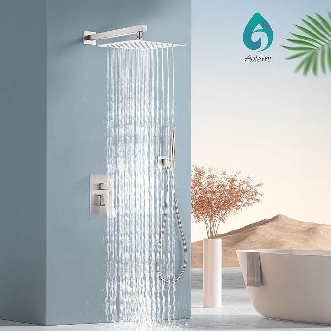 Aolemi Shower System with Rainfall Shower Head and Handheld Wall Mount - Image 2