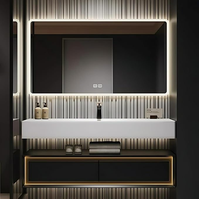 60IN Black Floating Bathroom Vanity by TIZAZOFashionHome