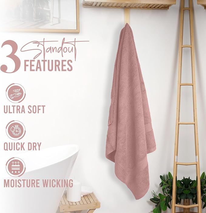 RIVERSIDE 100% Ring Spun Cotton Large Bath Towels Set of 4, 27 x 54 – Quick Dry - Image 7