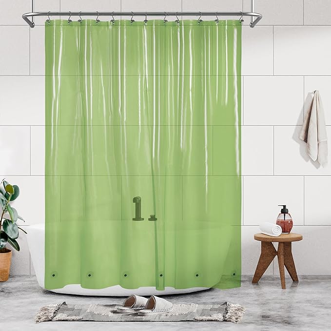 Barossa Design Clear Green Shower Curtain Liner by BarossaDesign
