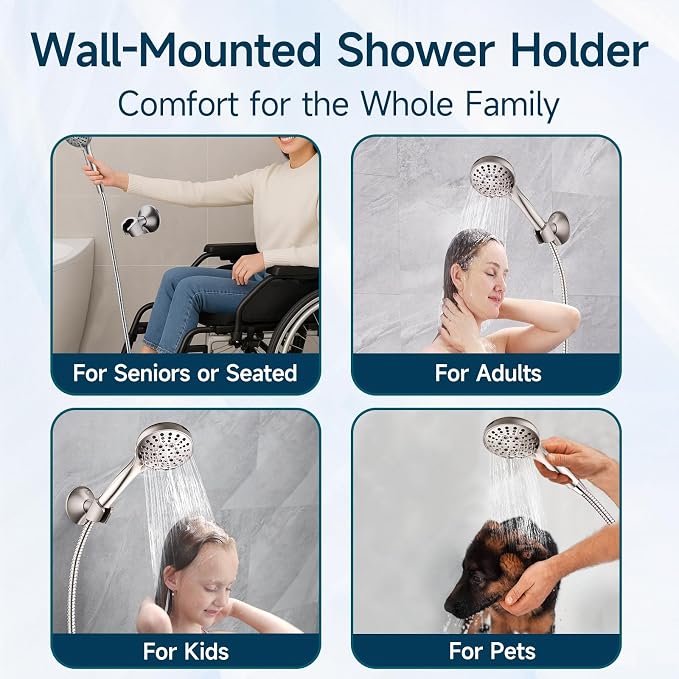 BRIGHT SHOWERS Strong Adhesive Shower Head Holder - Image 6