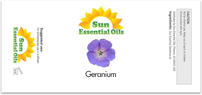 Sun Essential Oils Geranium Essential Oil – Pure Aromatherapy Oil - Image 2