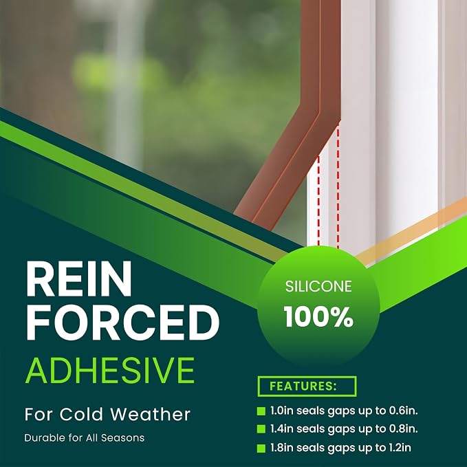 1.4in Brown Weather Stripping Door Seal – Heavy-Duty Silicone, Strong Adhesive - Image 4