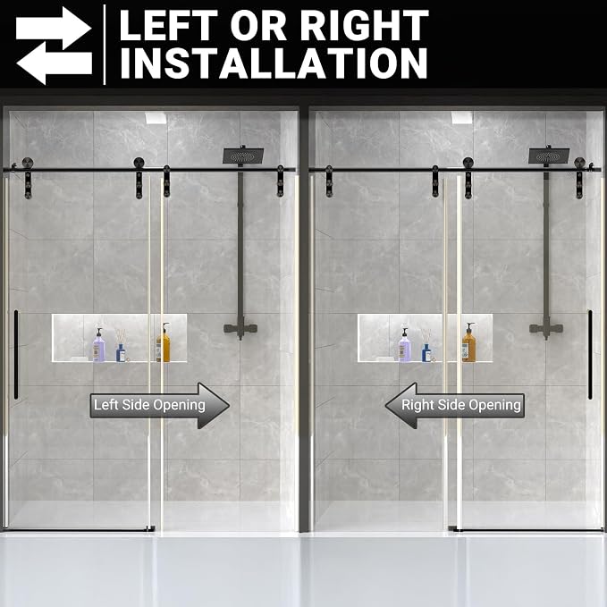 Chabatree Shower Door 60" W x 76" H Frameless Sliding Shower Door, Frameless - Image 6