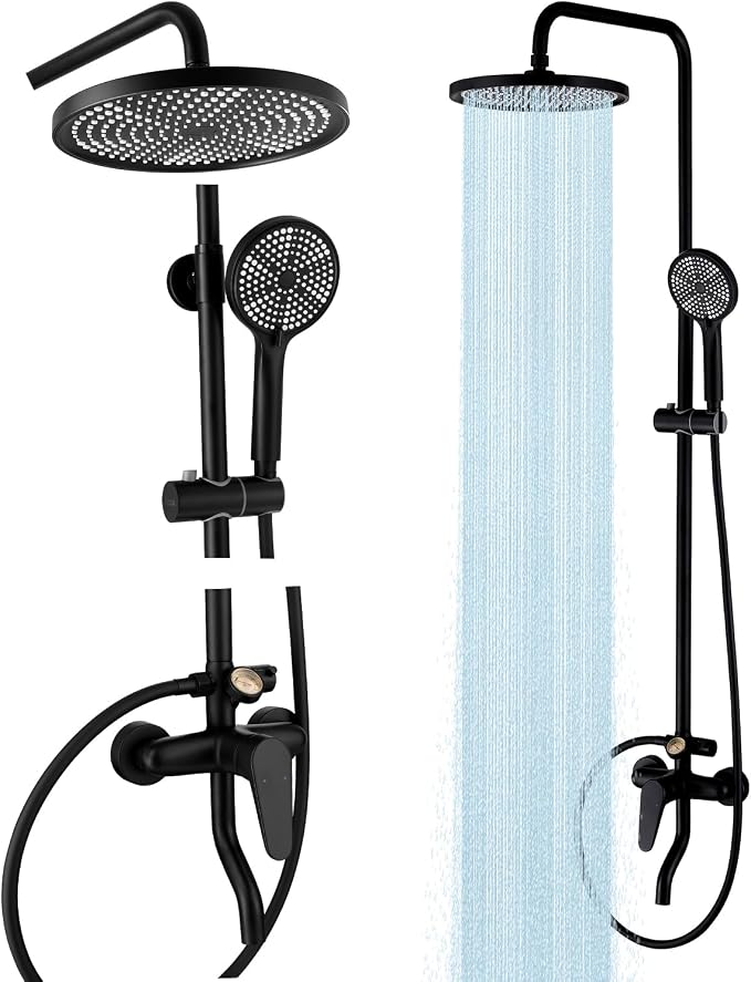 Outside Shower Kit, 3 Functions Handle Tub Rainfall Shower Faucet Sets by RALANDA