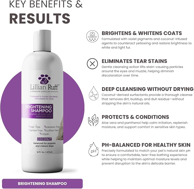 Lillian Ruff PRO Formula Ultra Brightening Dog Shampoo - Image 3