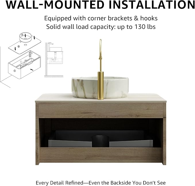 Yayzy 36” Floating Vanity Cabinet - Image 6