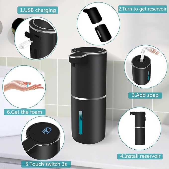 Automatic Liquid Soap Dispenser, Touchless Hand Soap Dispenser USB - Image 4