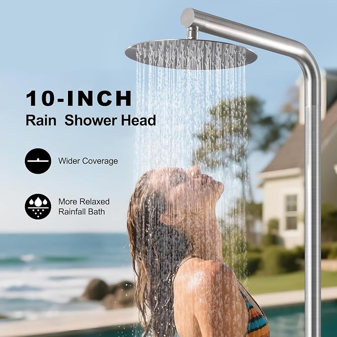 RBROHANT Freestanding Outdoor Shower, 316 Marine Grade Stainless Steel Beach - Image 4