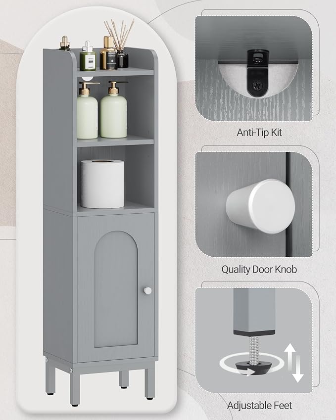 Bathroom Storage Cabinet, Small Corner Floor Cabinet - Image 7