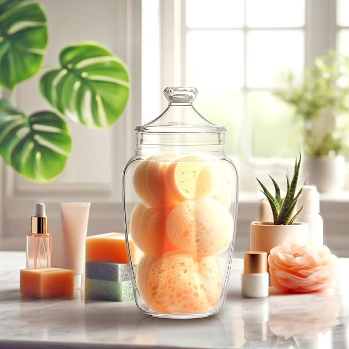 Amazing Abby - Eleanor - Plastic Bathroom Canister, Acrylic Apothecary Jar - Image 2