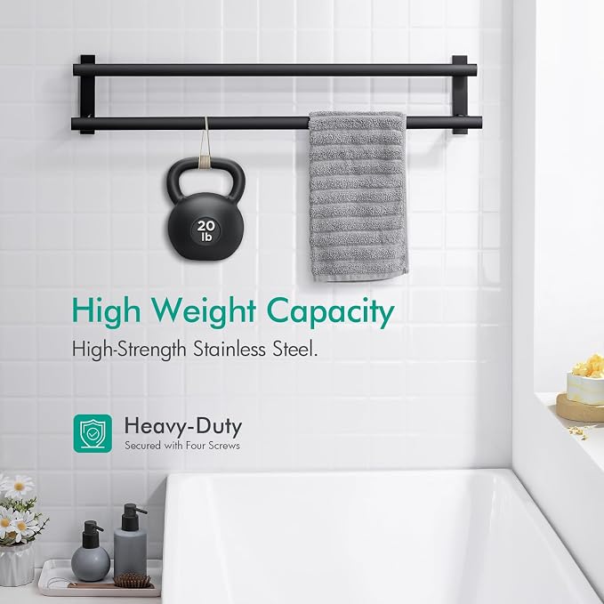 BAGNOLUX Double Towel Bar, SUS304 Towel Racks - Image 7