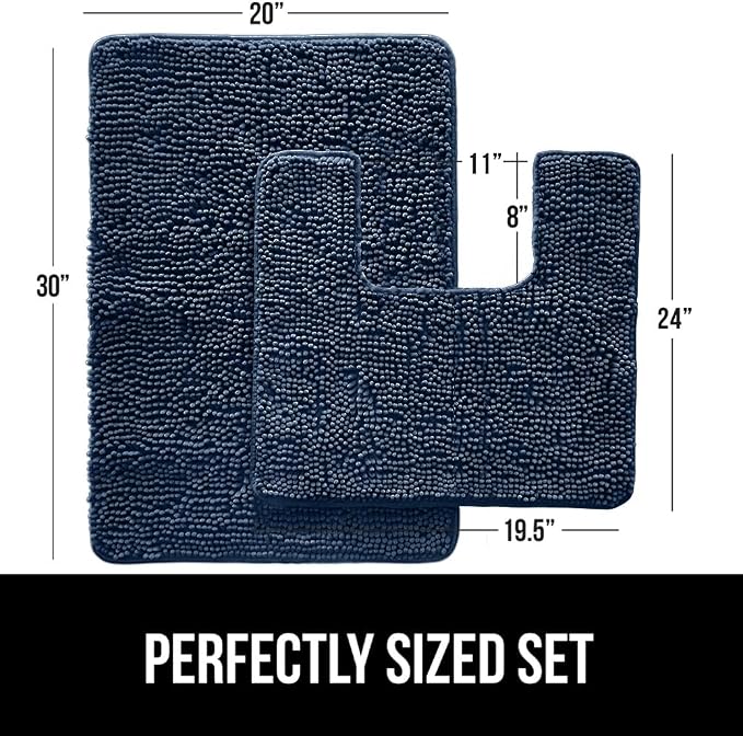 GORILLA GRIP Bathroom Rug Sets, Soft Chenille 2 Piece Area Rugs Set, Toilet - Image 2