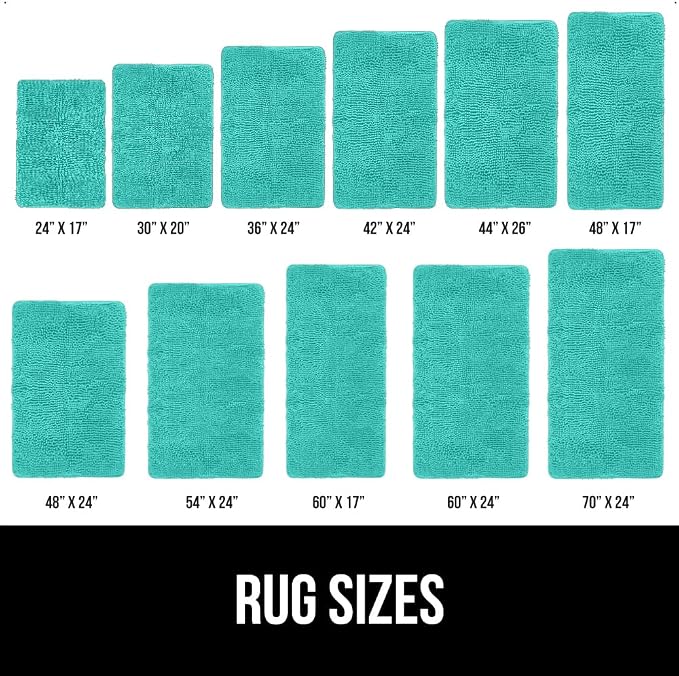 GORILLA GRIP Bath Rug Mat 60x24, Thick Soft Absorbent Chenille, Quick Dry - Image 6