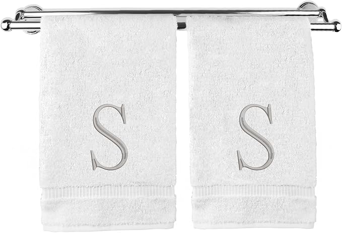 Monogrammed Hand Towel, Personalized Initial Gift, Extra Absorbent 100% Turkish by BareCotton