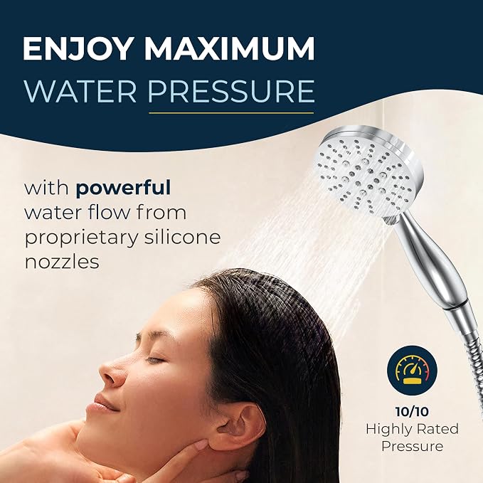 HammerHead Showers® Solid Metal 3-Spray Handheld Shower Head - Image 5