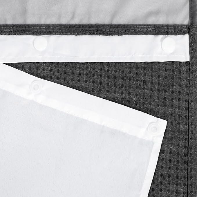 River Dream Heavyweight No Hooks Required Dotted Waffle Weave Shower Curtain - Image 8