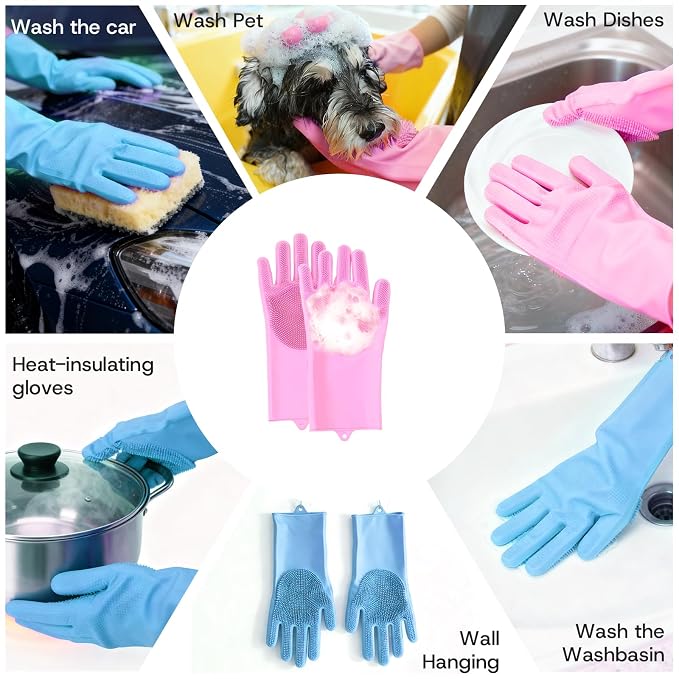 2-Pair Pet Hair Remover Glove for Dogs and Cats Washing, & Deshedding – - Image 7