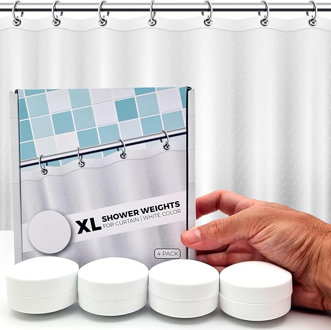 XL & Extra Heavy Powerful Anti-Billowing Magnetic Shower Curtain Weights by HMmagnets