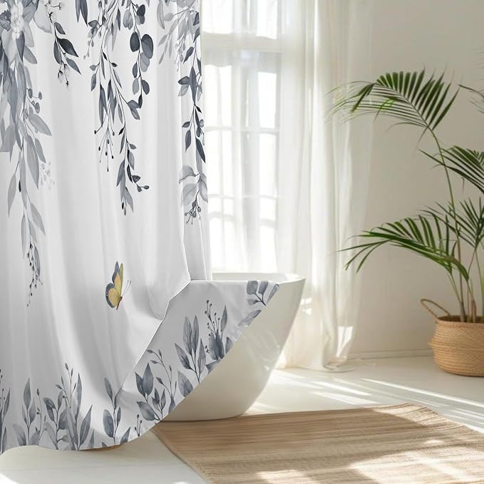 No Hook Shower Curtain and Liner Set, Bath Curtain Sets - Image 2
