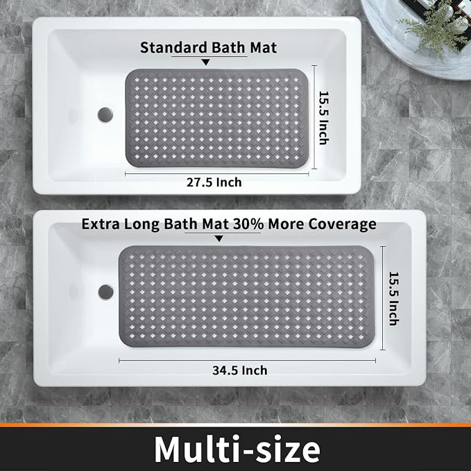Yimobra Bathtub Mat Non Slip, Super Strong Suction Cups, 27.5"x15.5" Long - Image 6