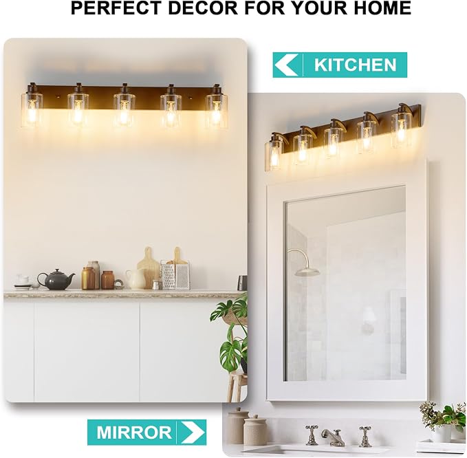 5-Light Bathroom Light Fixtures Modern ORB Vanity Lights - Image 8