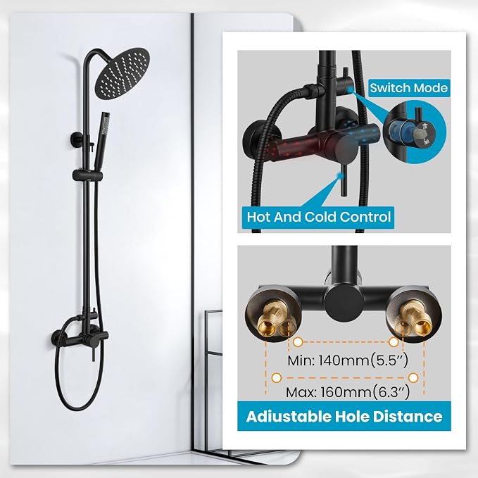 gotonovo SUS304 Outdoor Shower Fixture High Pressure Shower System Wall Mount 2 - Image 7