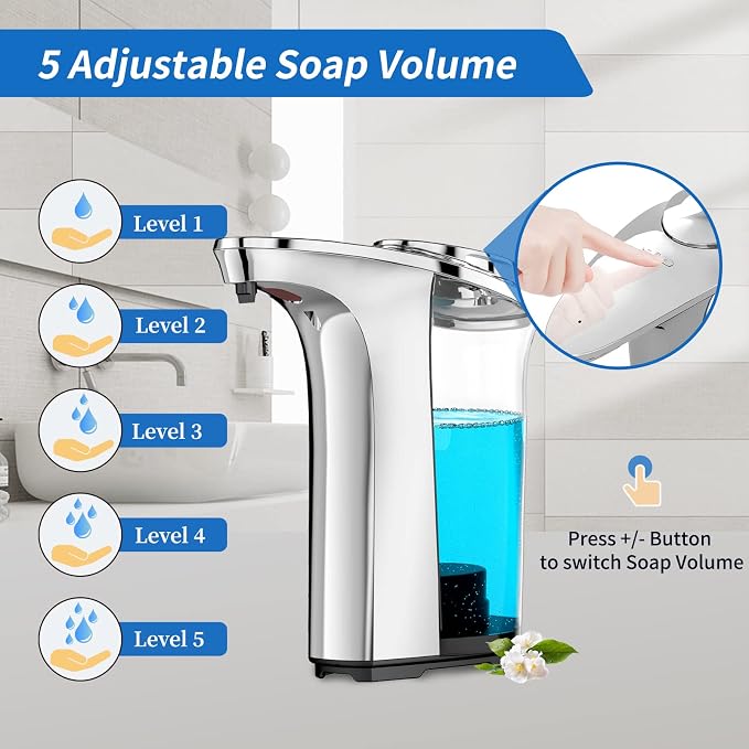 Automatic Soap Dispenser Touchless 17oz/500ml, Battery Countertop Dispensers - Image 4
