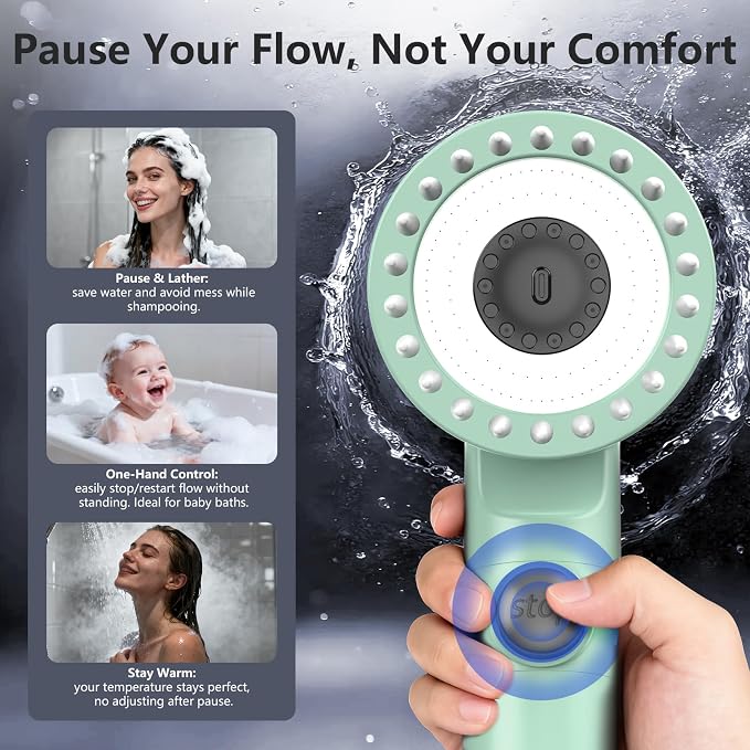 Filtered Shower Head with Handheld, High Pressure Water Flow and Multiple Spray - Image 5