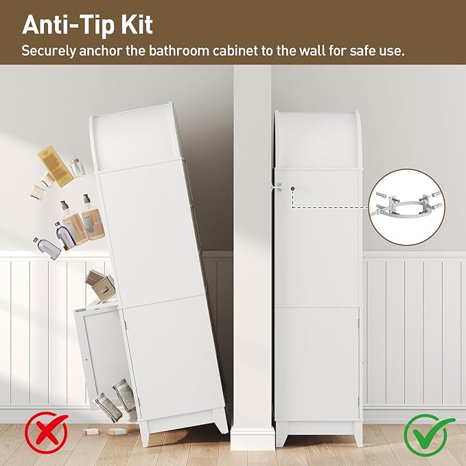 66" Tall Bathroom Storage Cabinet - Image 6