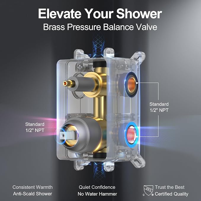 Brushed Nickel 10 Inch Rainfall Shower System - Image 8