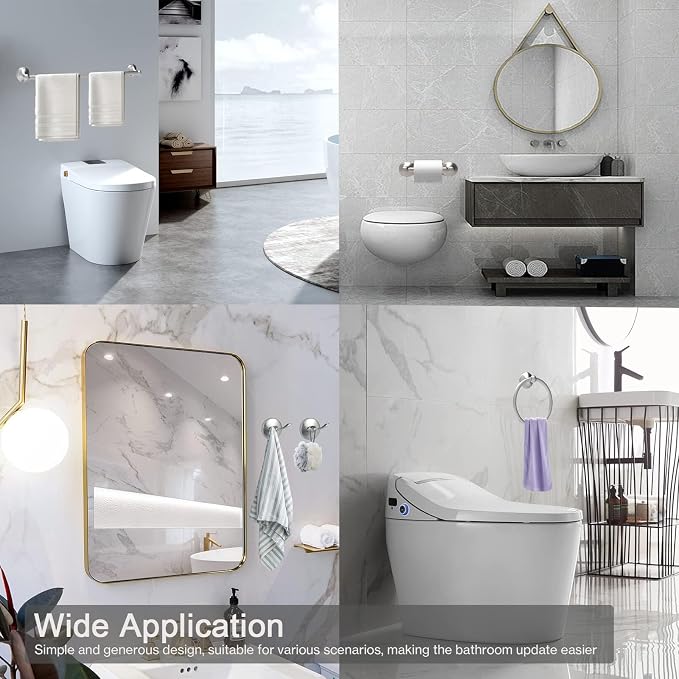 Newfun 8-Pieces 24" Bathroom Hardware Set, Bathroom Accessory Set, Includes 24" - Image 9