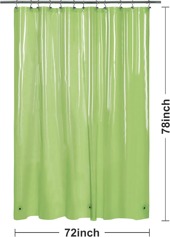 Barossa Design Clear Green Long Shower Curtain Liner 78" Height - Image 7