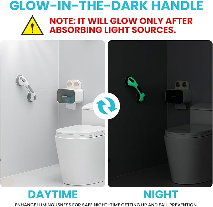 TAILI Shower Grab Bar Glow in The Dark, 12.2 in Grab Bars - Image 2