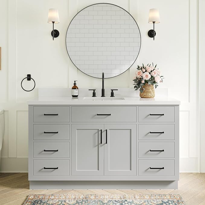 ARIEL Bathroom Vanity 61" Grey - Image 3