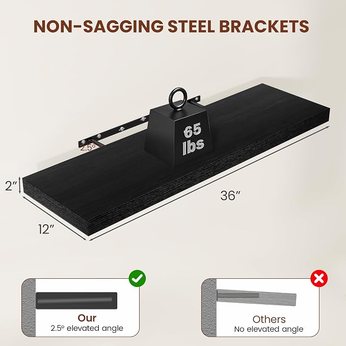 Vivelove 12" Deep Floating Shelves - Image 3