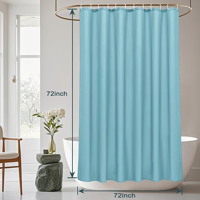 AooHome Standard 72x72 inch Shower Curtain Liner, Soft Polyester Solid Color - Image 8