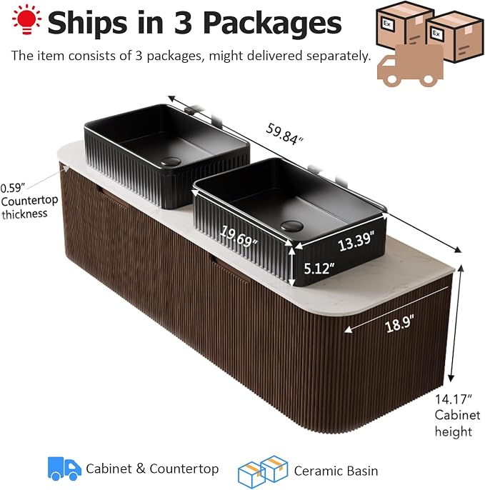 60" Floating Bathroom Vanity - Image 2