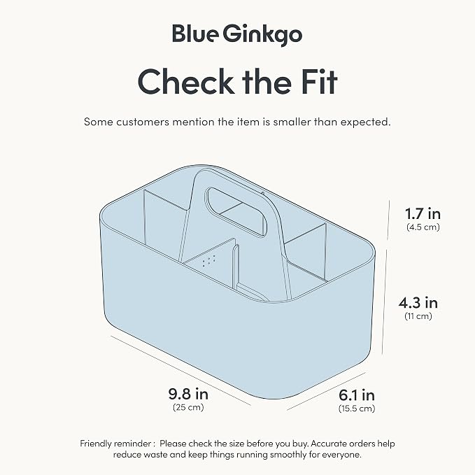 BLUE GINKGO Stackable Organizer Caddy – Korean-Made Portable Tote - Image 3