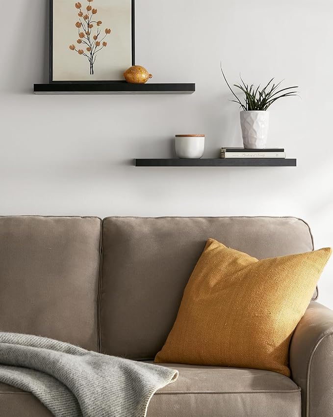 BAYKA Floating Shelves for Wall, 22.5 inches Black Wall Shelves for Bathroom - Image 4