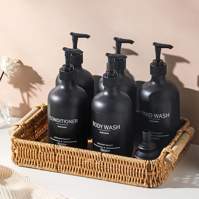 Reusable Shampoo and Conditioner Bottles Plastic 16.9oz Dispenser - Image 3
