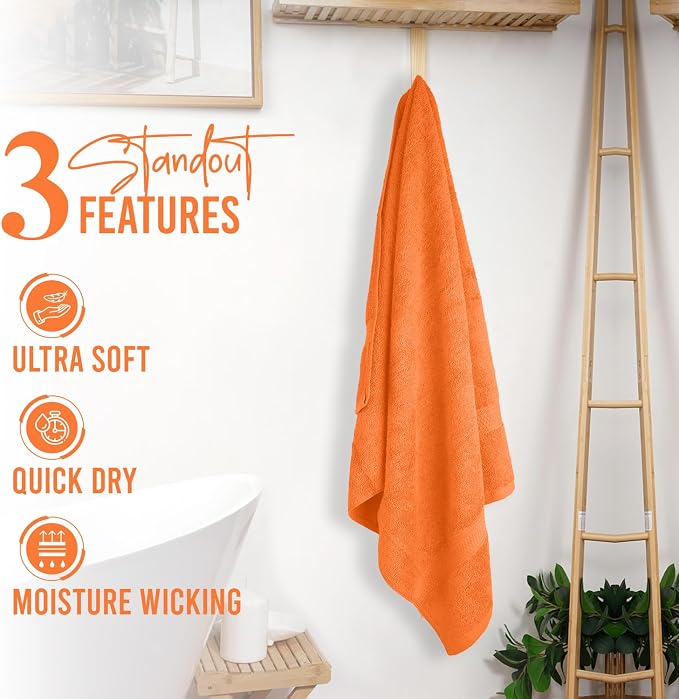 RIVERSIDE 100% Ring Spun Cotton Large Bath Towels Set of 4, 27 x 54 Inches – - Image 7