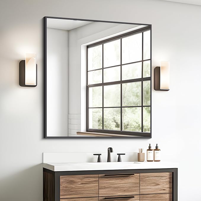 BONEWEI Bathroom Mirror, 36x40 inch Wall Mirror by BONEWEI