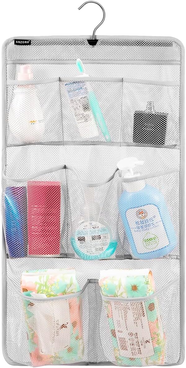 Mesh Shower Organizer Hanging Caddy Quick Dry Bathroom Storage by ANZORG