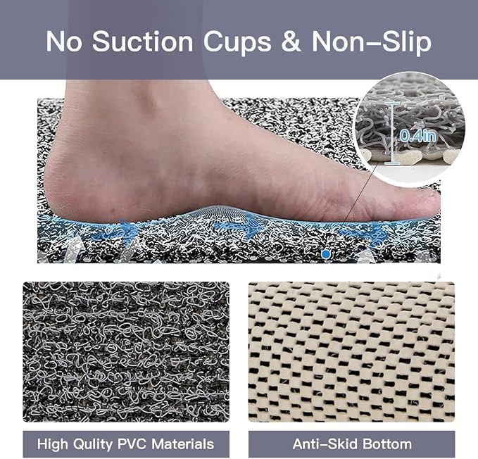 Shower Mat Non Slip, 27 x 27 Inch Extra Large Bath Mat - Image 3